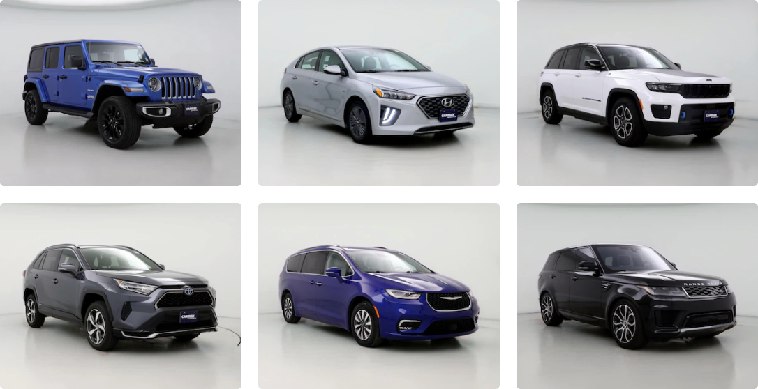 What EV models are available Latest used inventory CarMax