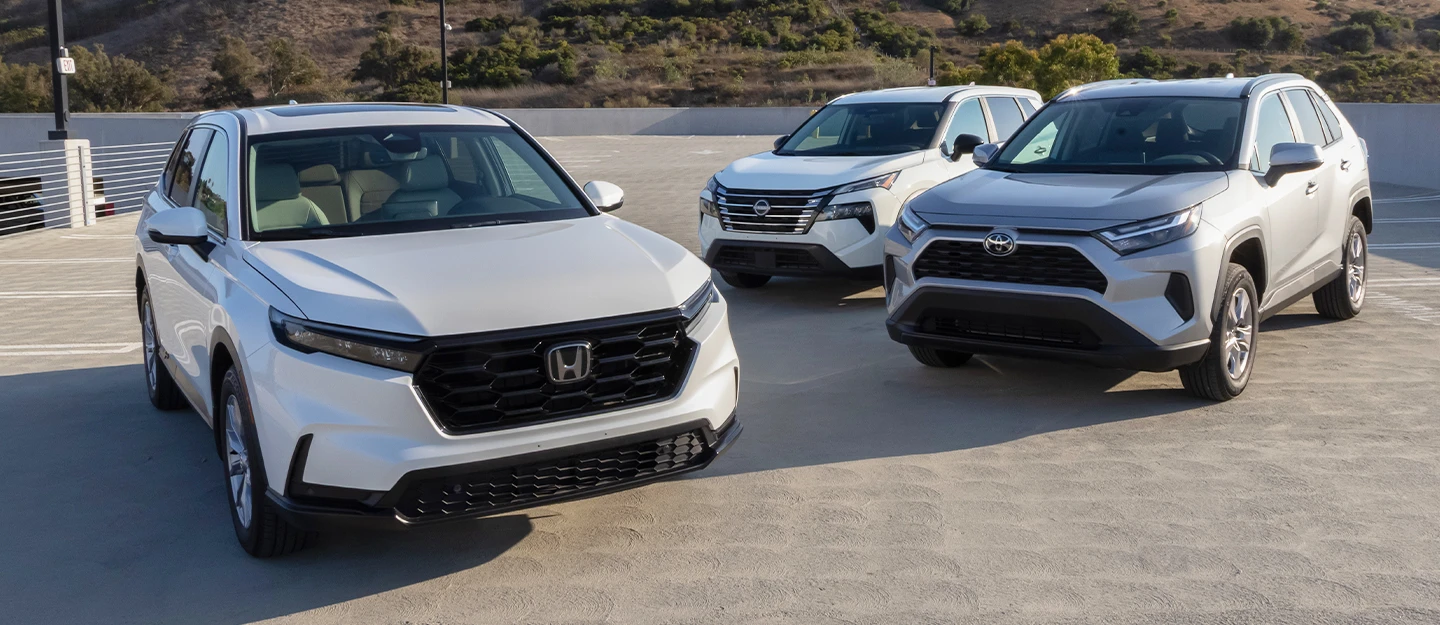 Toyota RAV4, Honda CR-V and Nissan Rogue lined up
