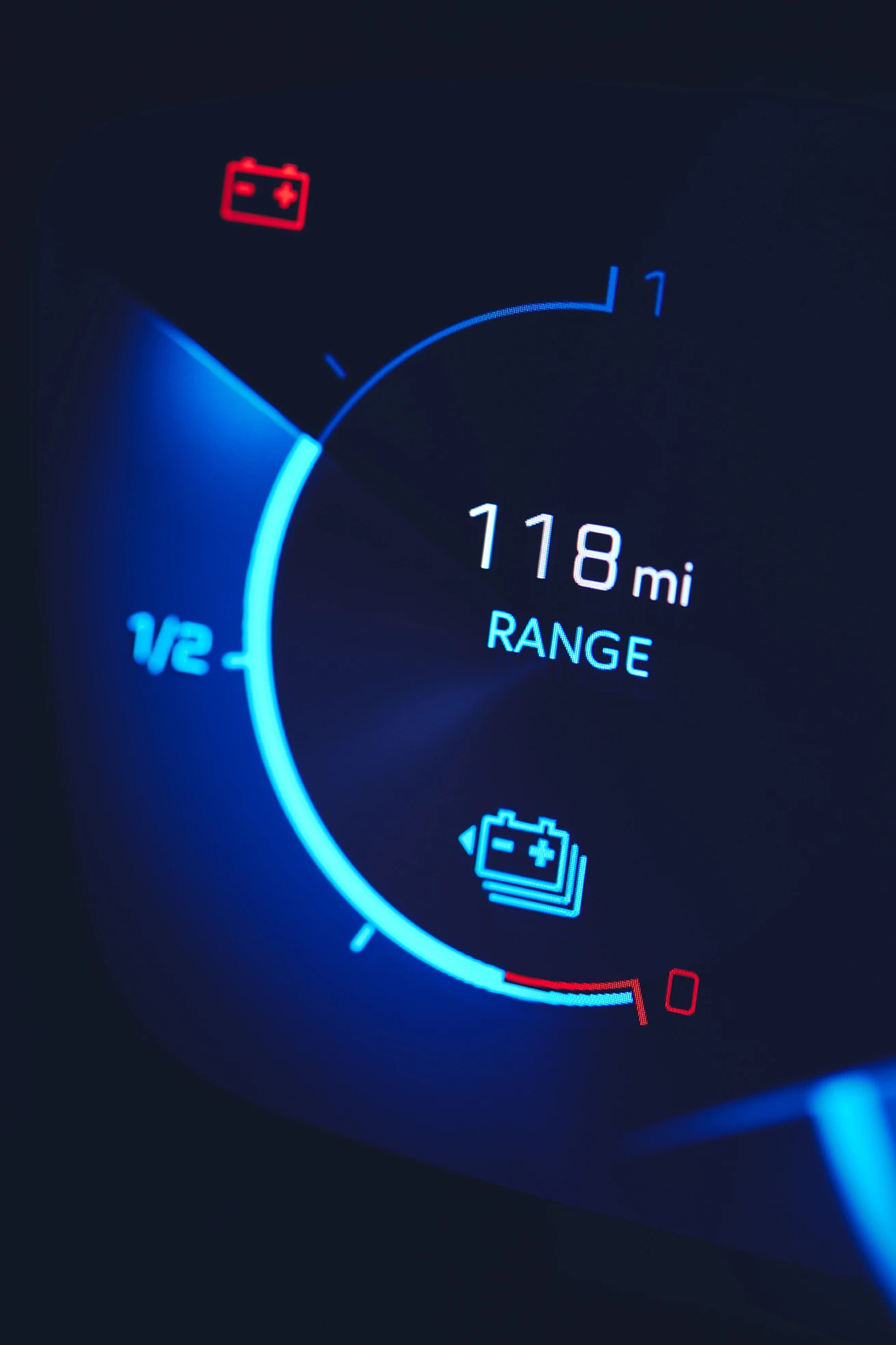 EV battery range gauge