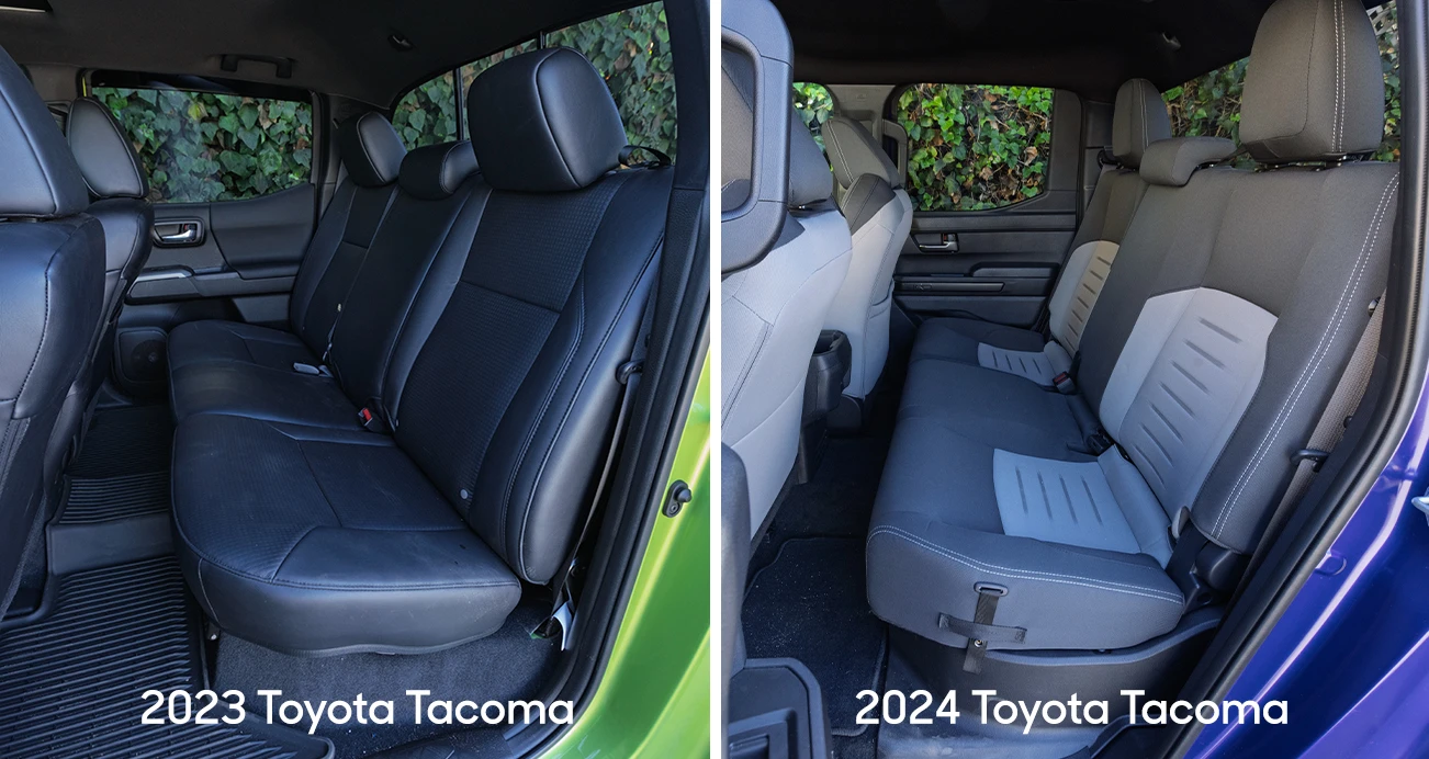 2023 Toyota Tacoma 2024 Toyota Tacoma Back Seat Comparison 