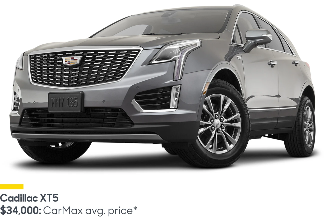 Gray Cadillac XT5: CarMax average price $34,000