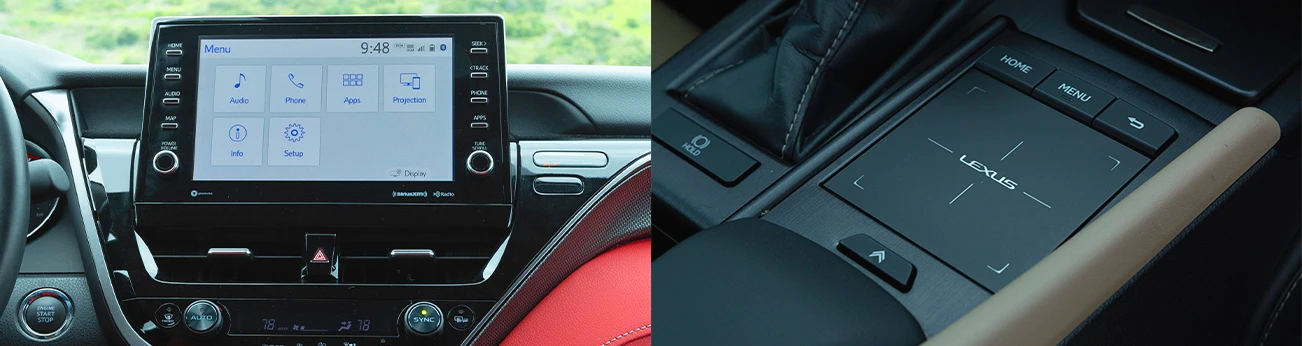 2024 Toyota Camry vs. 2020 Lexus ES350 tech comparison