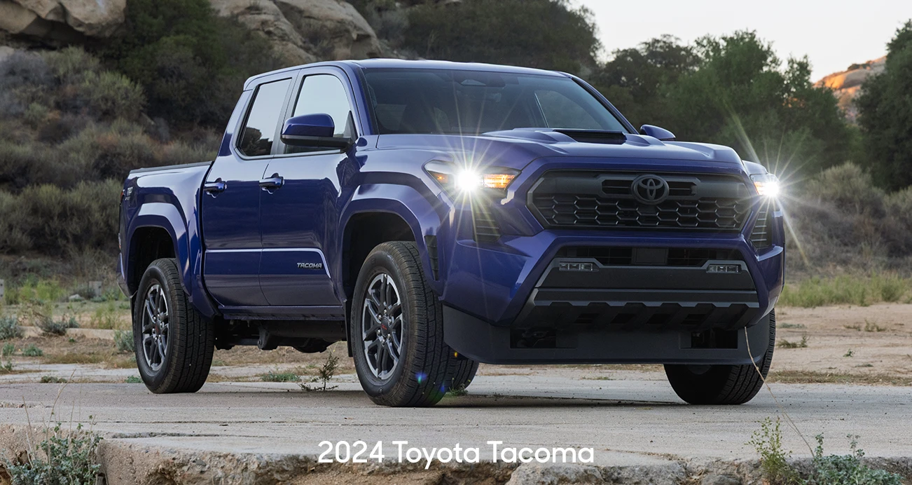 2024 Blue Toyota Tacoma front profile 