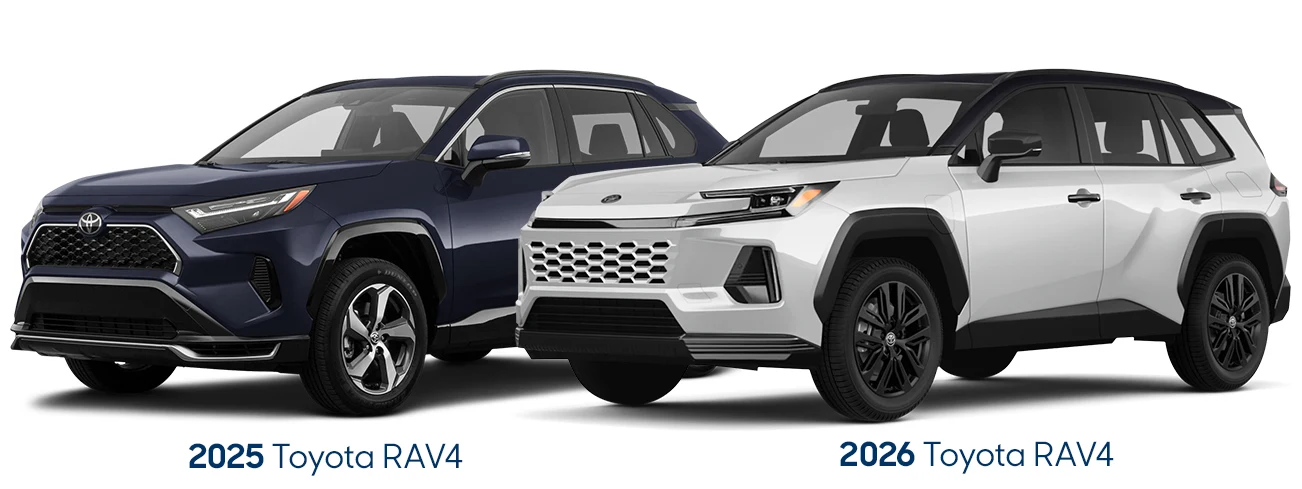 2025 Toyota RAV4 side by side 2026 Toyota RAV4