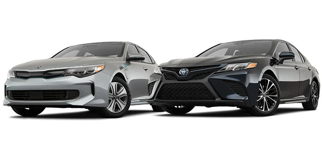 Kia Optima Hybrid vs. Toyota Camry Hybrid: Hero | CarMax