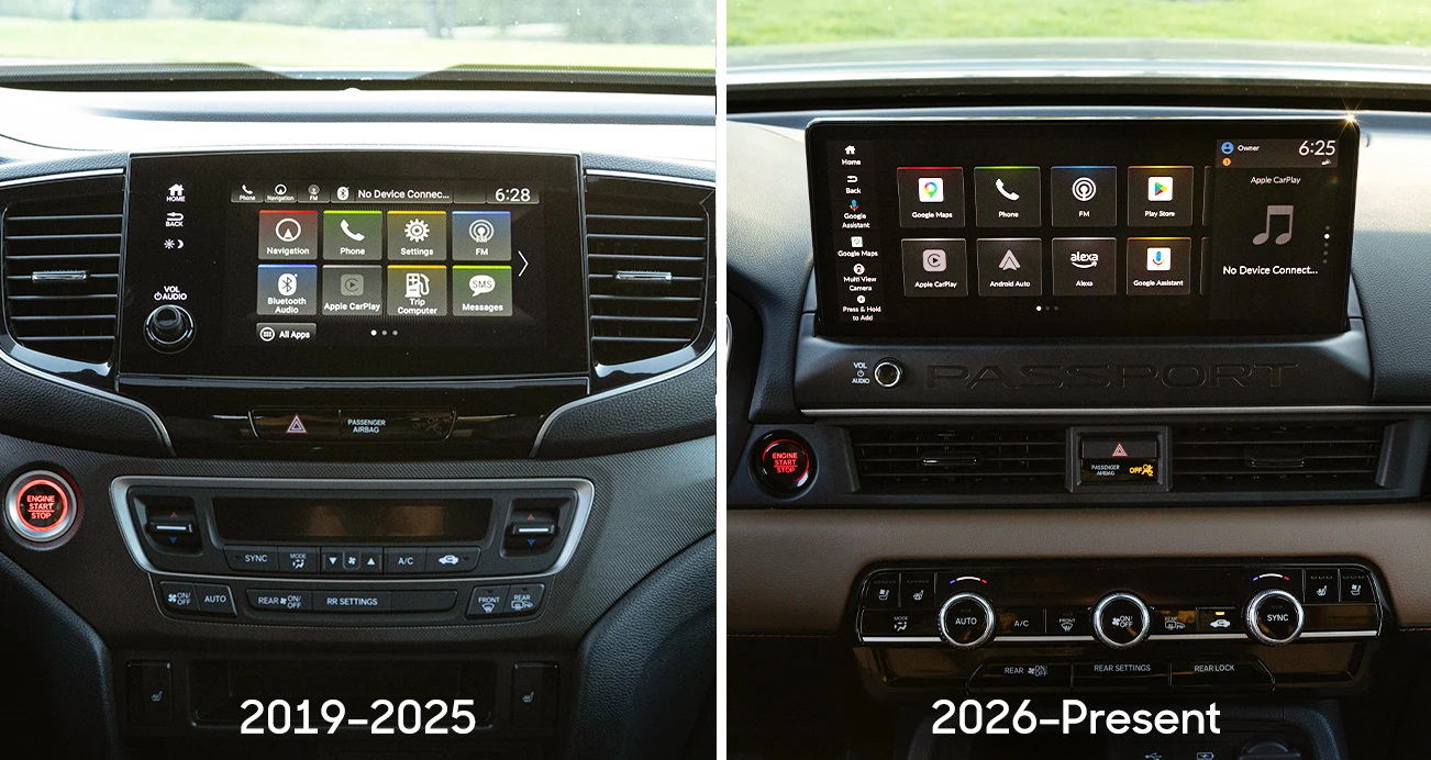 Honda Passport Generation 3 and 4 Tech side by side