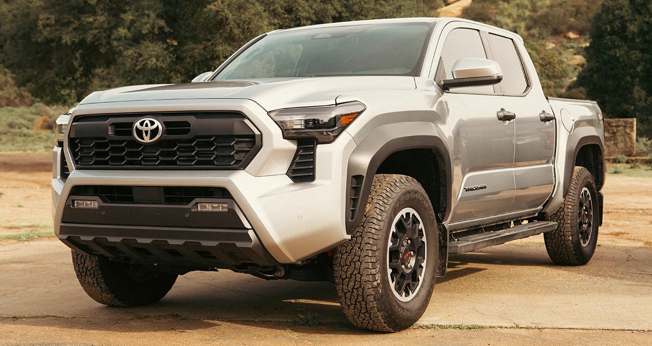 Silver Toyota Tacoma side exterior