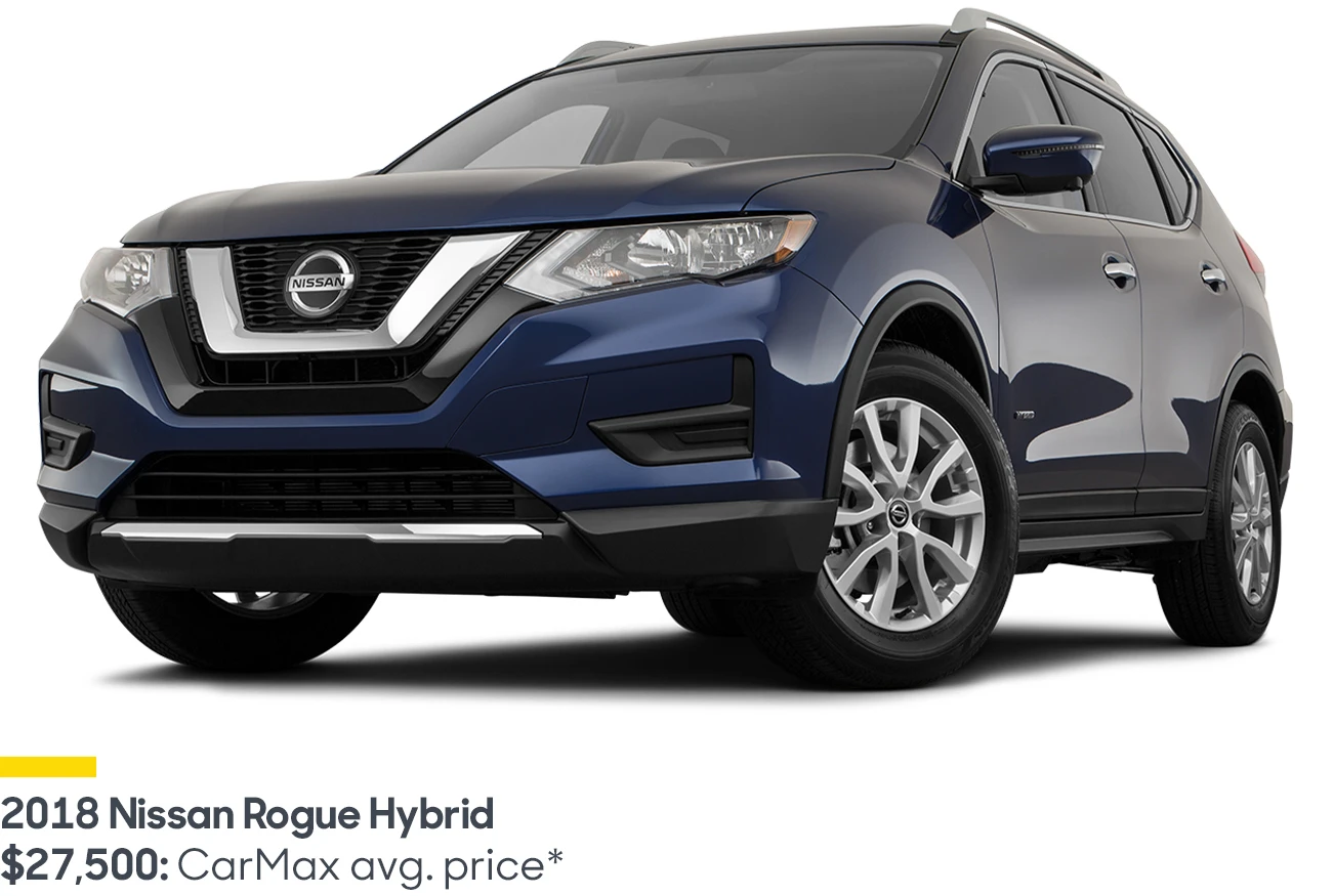 Navy Blue 2018 Nissan Rogue Hybrid: CarMax average price $27,500