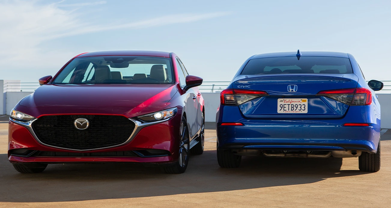 Honda Civic  Mazda3 Front to Back 