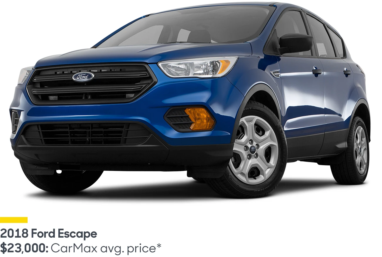 Blue 2018 Ford Escape: CarMax average price $23,000
