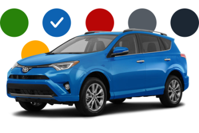 blue toyota rav4 shwoing popular car colors