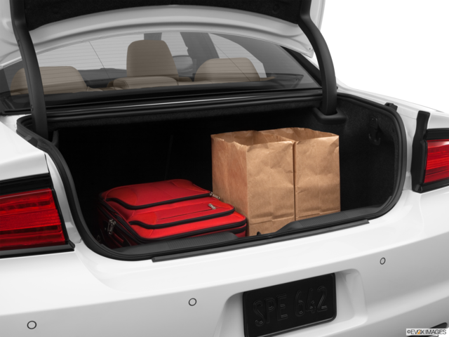 2012 dodge charger cargo area with stuff