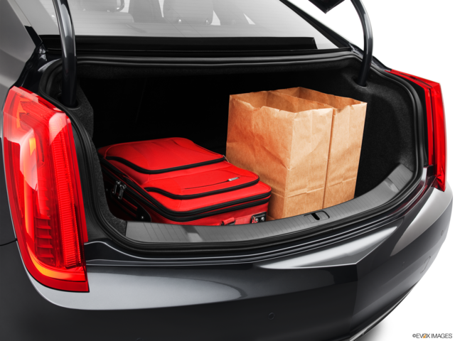 2013 cadillac xts cargo area with stuff