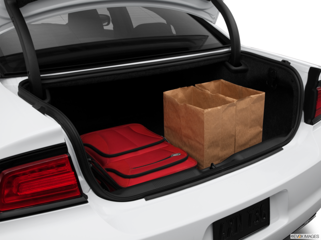 2014 dodge charger cargo area with stuff