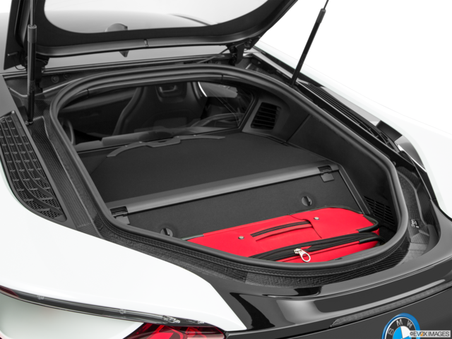 2017 bmw i8 cargo area with stuff
