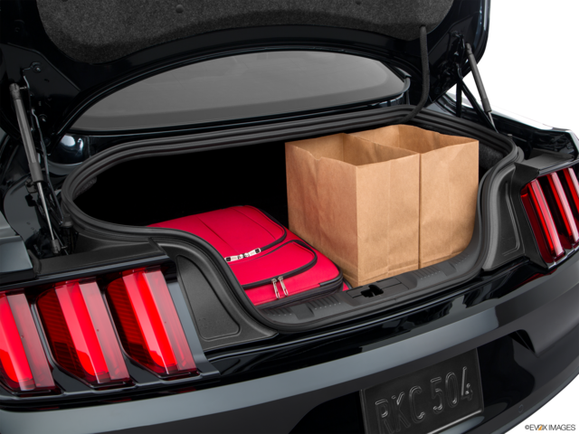2017 ford mustang cargo area with stuff