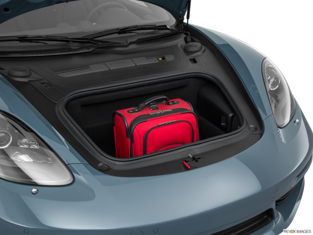 2017 porsche 718-cayman cargo area with stuff