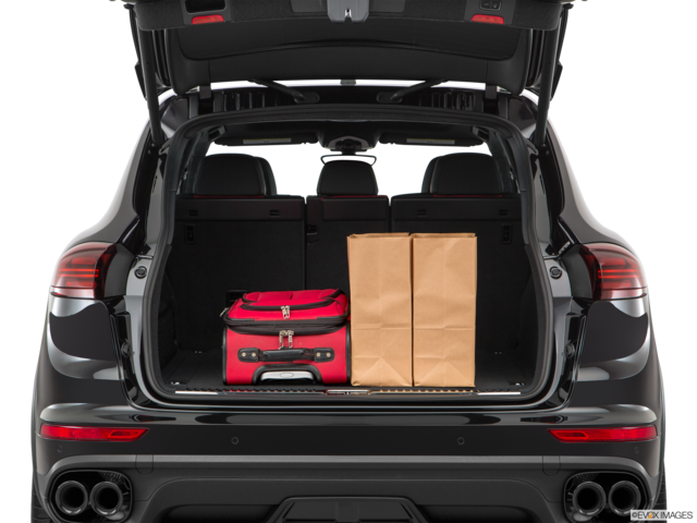 2017 porsche cayenne cargo area with stuff