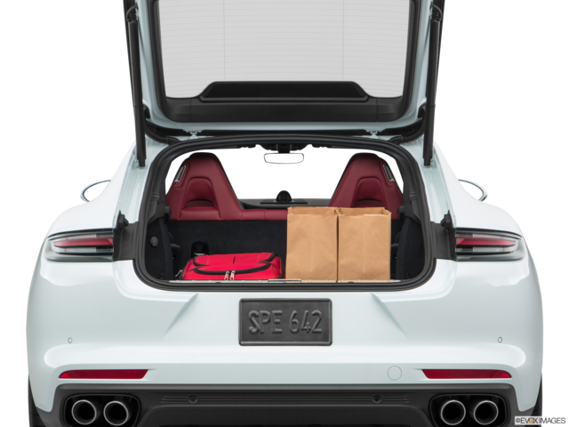 2017 porsche panamera cargo area with stuff