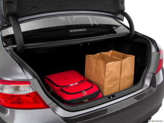 2017 toyota camry cargo area with stuff