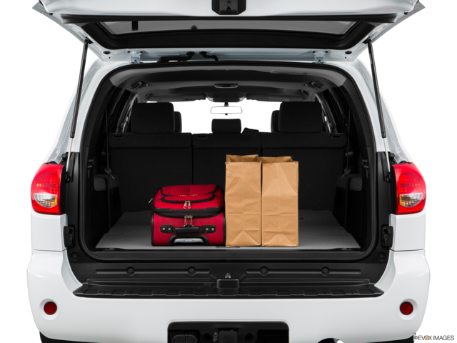 2017 toyota sequoia cargo area with stuff
