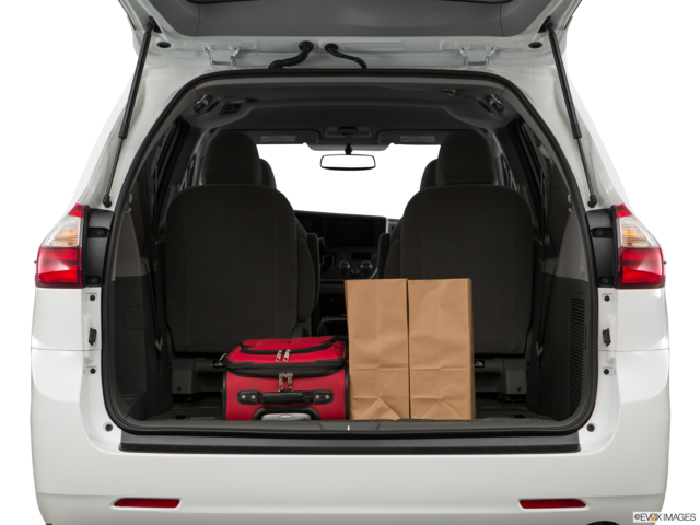2017 toyota sienna cargo area with stuff