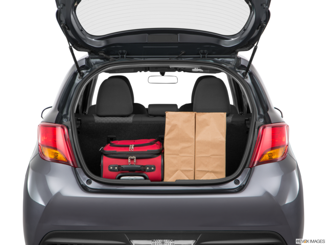 2017 toyota yaris cargo area with stuff