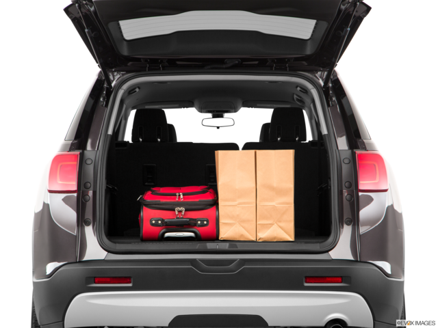 2018 gmc acadia cargo area with stuff