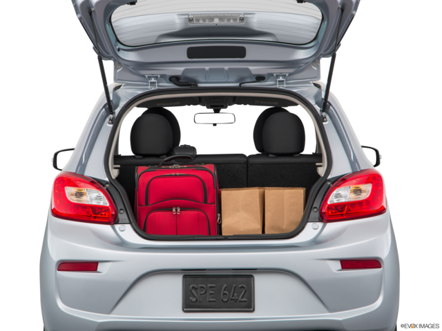 2018 mitsubishi mirage cargo area with stuff