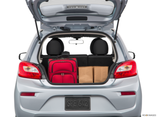 2018 mitsubishi mirage cargo area with stuff