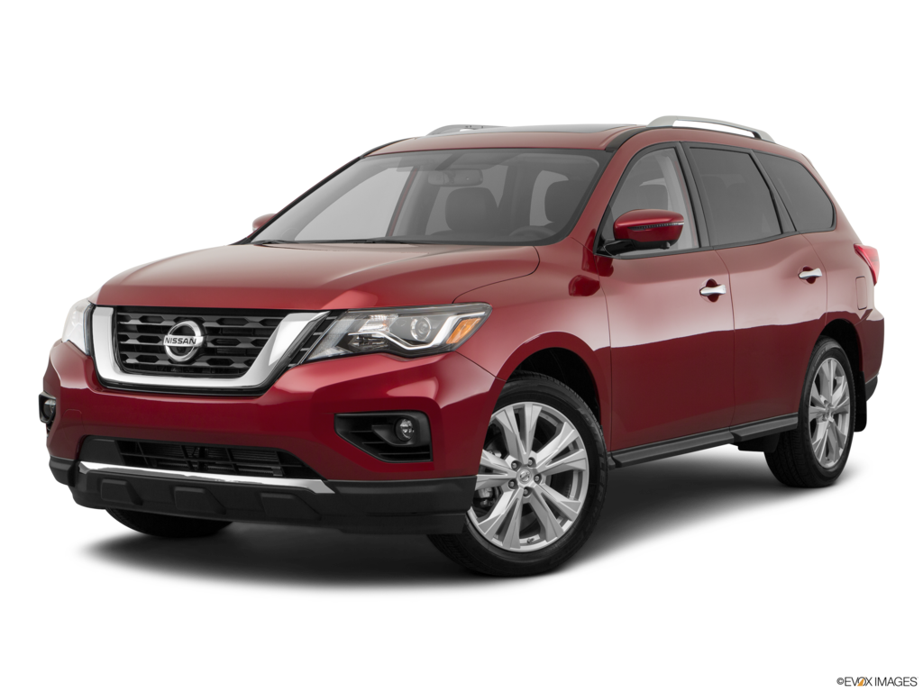 2018 nissan pathfinder angled front