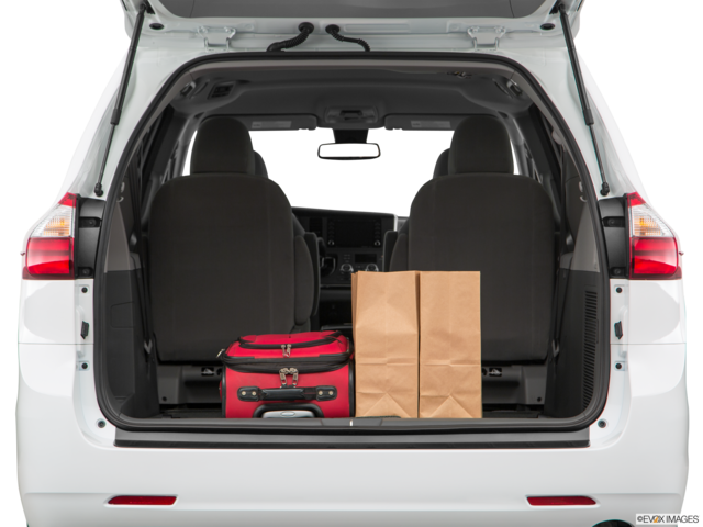 2018 toyota sienna cargo area with stuff