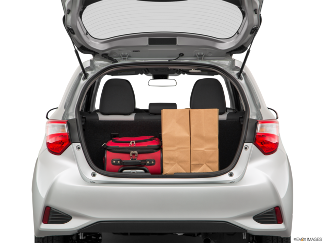2018 toyota yaris cargo area with stuff