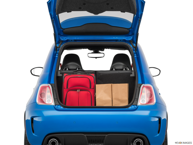 2019 fiat 500 cargo area with stuff