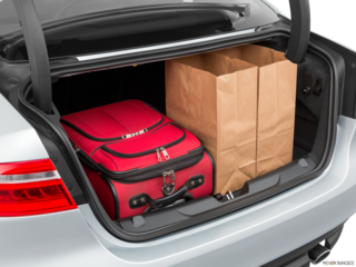 2019 jaguar xe cargo area with stuff