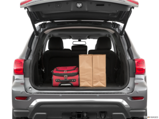 2019 nissan pathfinder cargo area with stuff