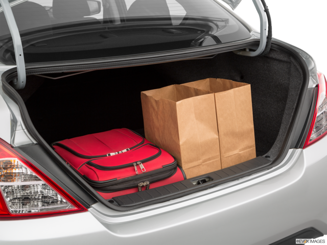 2019 nissan versa cargo area with stuff