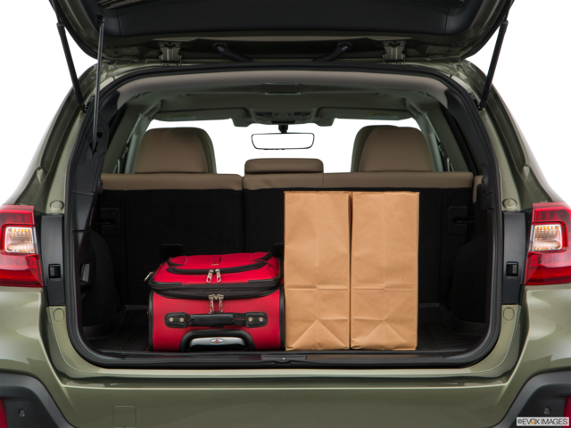 2019 subaru outback cargo area with stuff