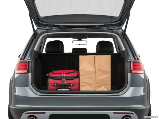 2019 volkswagen golf-alltrack cargo area with stuff