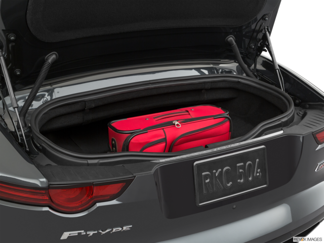 2020 jaguar f-type cargo area with stuff