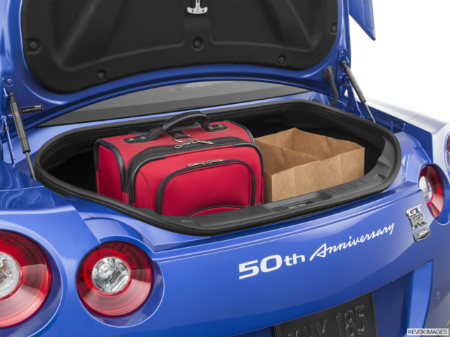 2020 nissan gt-r cargo area with stuff