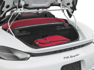 2020 porsche 718-spyder cargo area with stuff