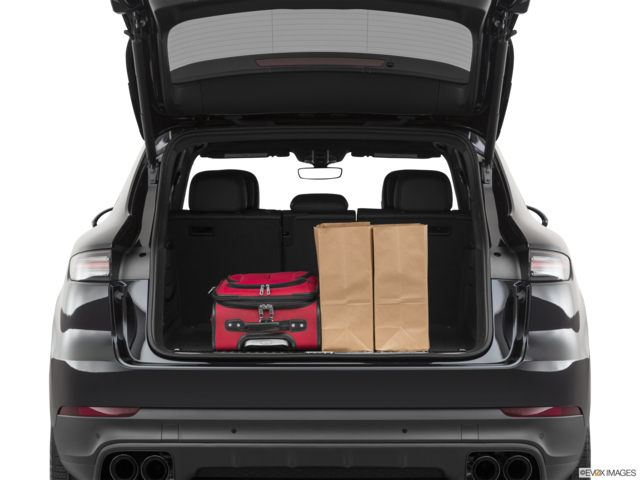 2020 porsche cayenne-hybrid cargo area with stuff