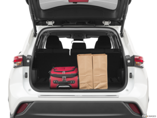 2020 toyota highlander cargo area with stuff