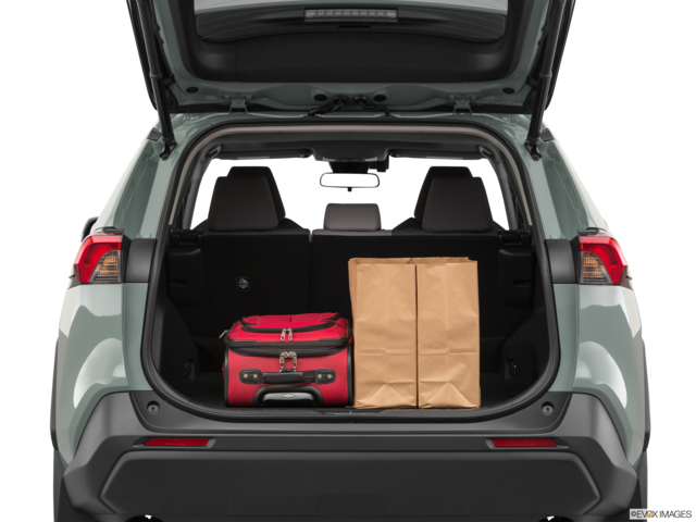 2020 toyota rav4-hybrid cargo area with stuff