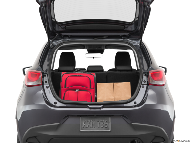 2020 toyota yaris cargo area with stuff