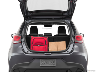 2020 toyota yaris cargo area with stuff