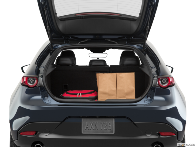 2021 mazda mazda3 cargo area with stuff