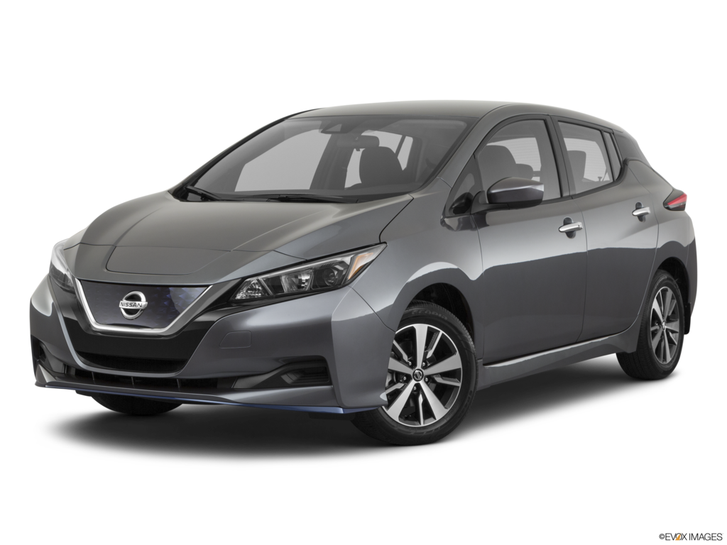 2021 nissan leaf angled front