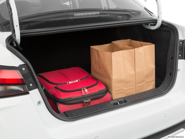 2021 nissan versa cargo area with stuff